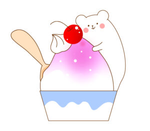 かき氷の日 フリーイラスト パンダ 動物かわいいフリーイラスト